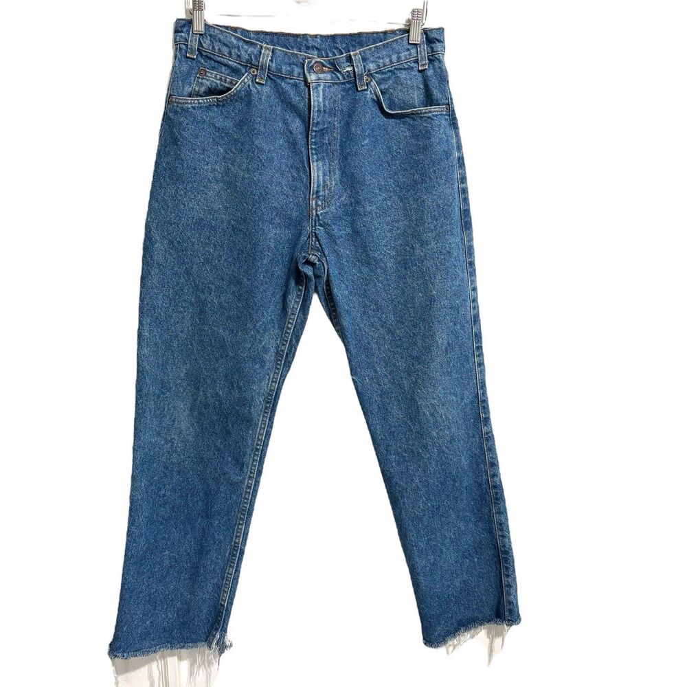 Vintage Levi's Two Horse Brand Jeans Men's Sz 34x31** Blue Straight Raw Hem
